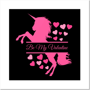 Would You Be My Valentine Lover Design, Cute Unicorn Horse Happy Valentines Day Fans Lovers. Funny Valentine Day Quote Gifts Posters and Art